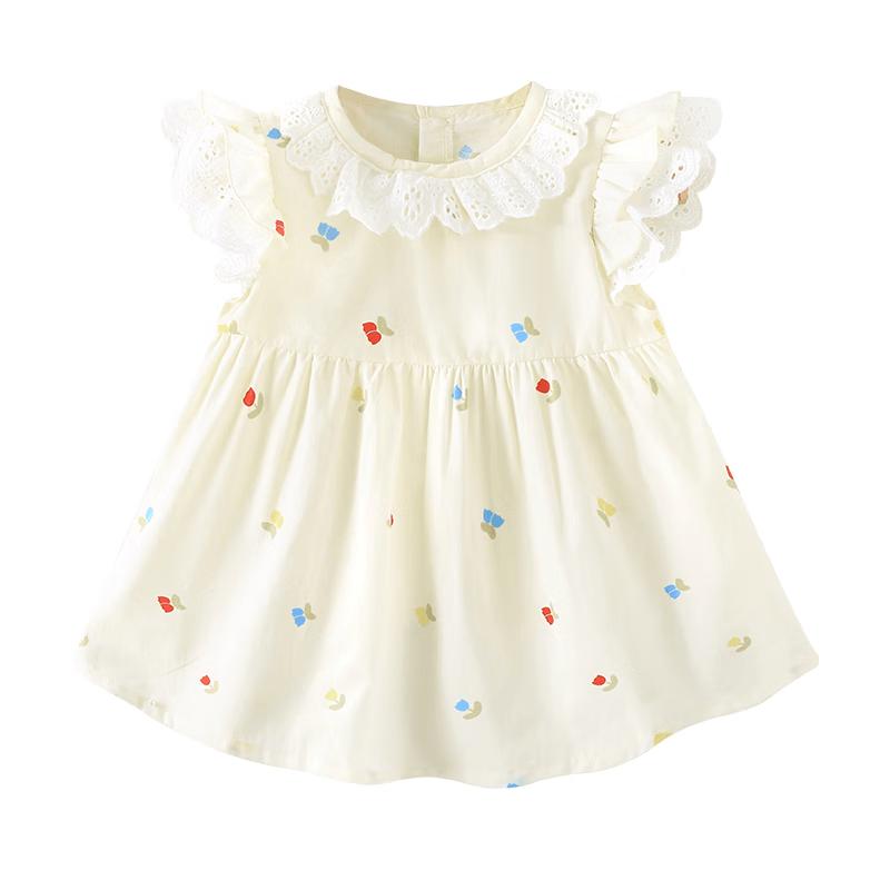 Baby Girl Summer Flutter Sleeve Floral Dress