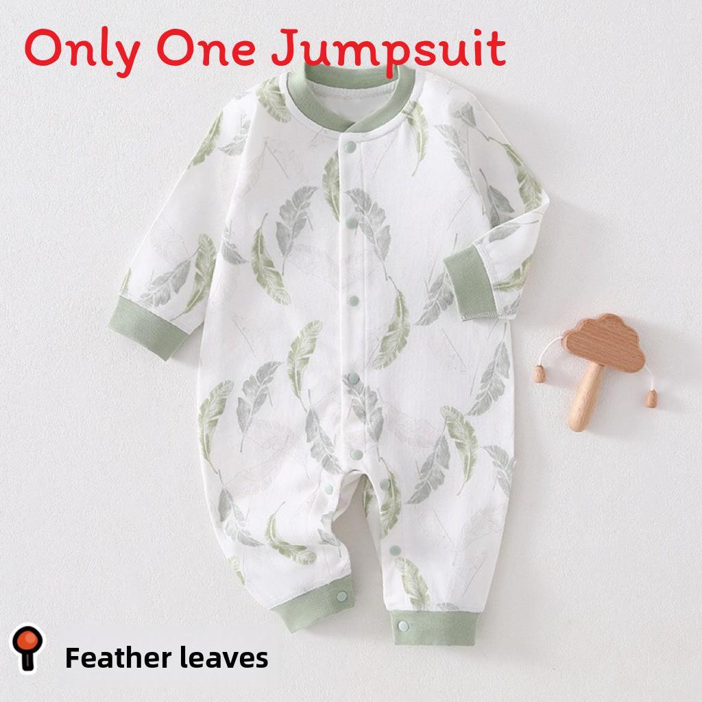 Baby Cotton Footed Romper With Long Sleeves For Newborns And Infants