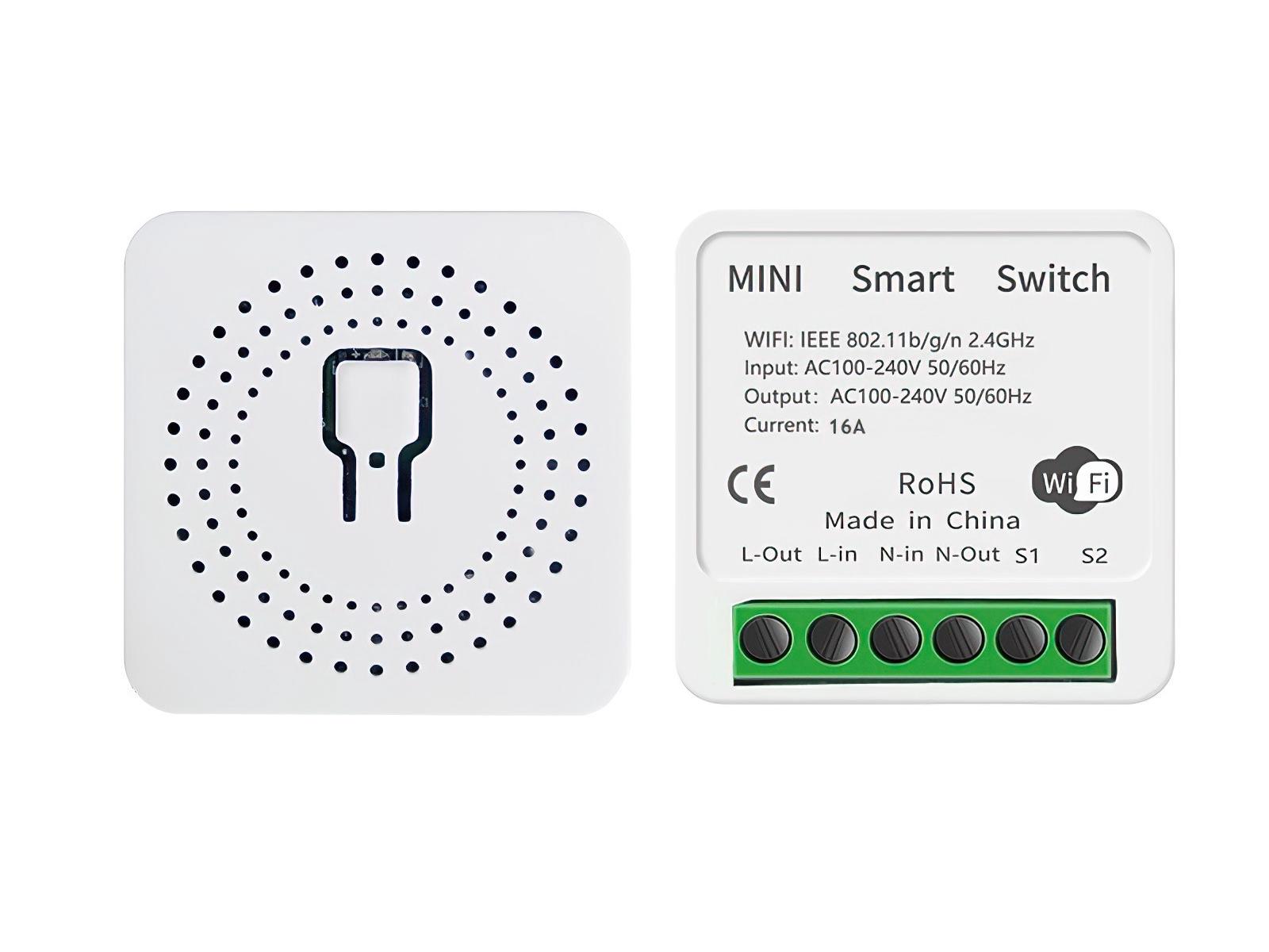 

Умный квадратный мини-контактор 16A WiFi: Приложение с голосовым управлением, дистанционный переключатель