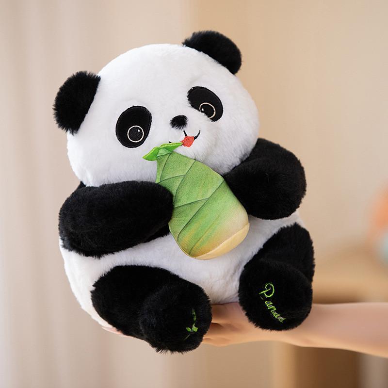 With Bamboo Panda Shoots Plush Toy Cartoon Stuffed Doll Decoration Kids Gift