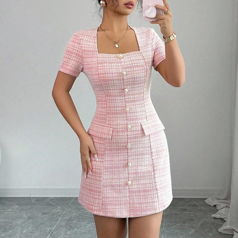 European and American spring new product hip-wrapped dress women's temperament commuting