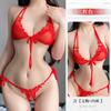 Lace three-point suit female sexy small breasts show big pure desire underwear cute pajama suit