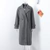 Women Fashion Wool Blend Warm Long Coat Autumn Winter Loose Pocket Double-breasted Jacket Elegant Lapel Overcoat