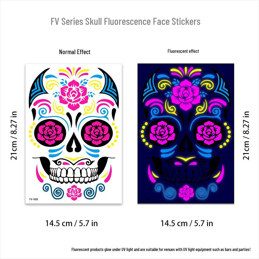 Creative Fluorescent Waterproof Full Arm and Face Tattoo Sticker