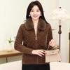 Fashionable Women's Faux Mink Fur Cardigan with Large Collar – Warm Knit Sweater for Autumn/Winter