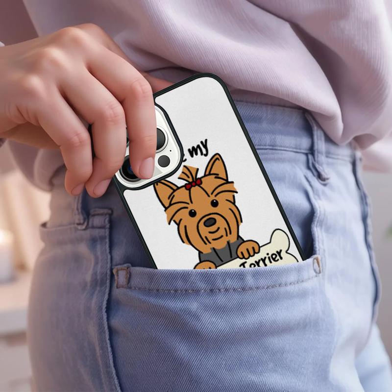 Yorkshire Terrier Dog Paw Print Phone Case For iPhone 17 Air 15 16e 14 13 Pro Max Coque 12 11 Pro Max PLUS cover
