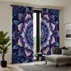 2pcs HD Mandala Flower Decorative Curtain Purple Tie Digital Printed Curtain Home Decoration Style Decoration Living Room Bed