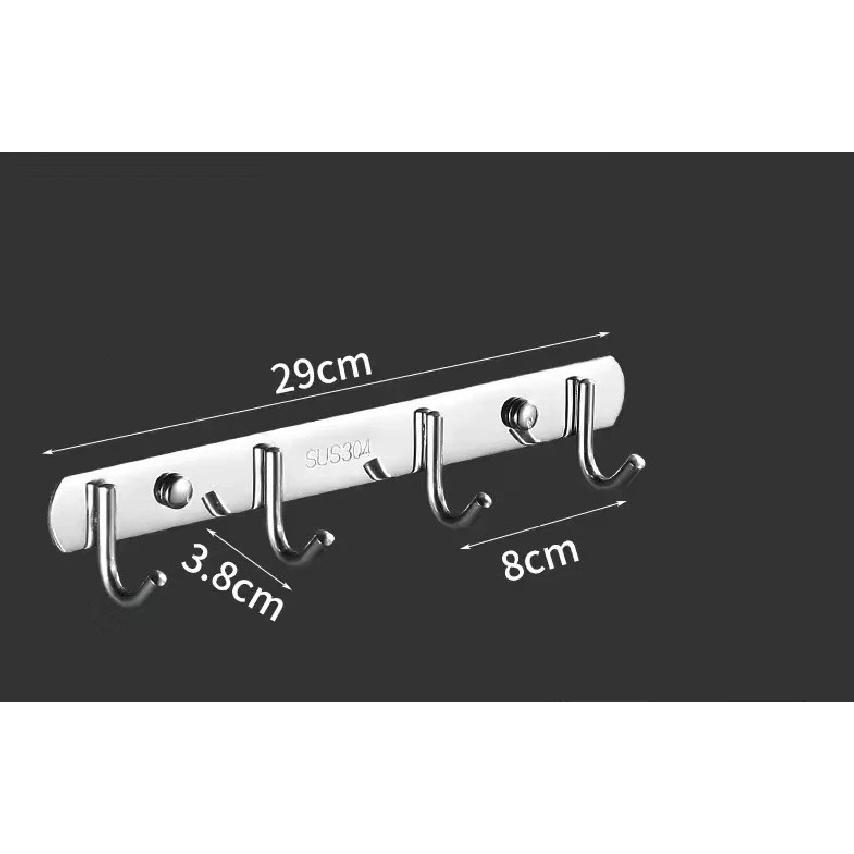 Stainless Steel Hook Hooks Toilet Clothes Hook Kitchen Supplies Hanger Punch-free Hook Rack