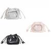 Cute Handbag Transparent Pocket Itabag Shoulder Bag Purse Drawstring Bucket Bag Solid Color Korean Style Crossbody Bag Student