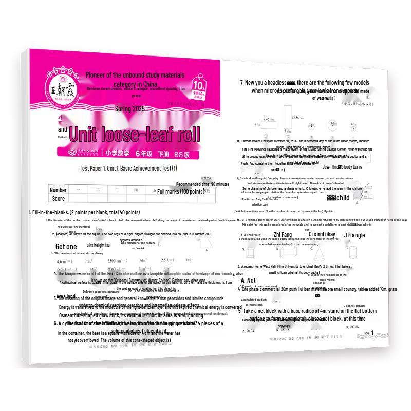 Wang Zhaoxia Grade 6 Math Exam Prep Workbook - Beijing Normal Edition Grade 6, Second Semester