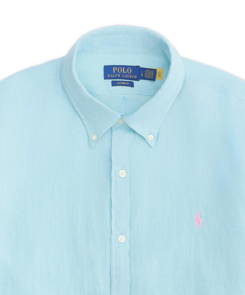 POLO RALPH LAUREN Custom Fit Linen Shirt - Aqua