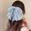 Sweet Floral Bow Ponytail Clip Women French Elegant Polka Dots Hair Clips Shark Clip