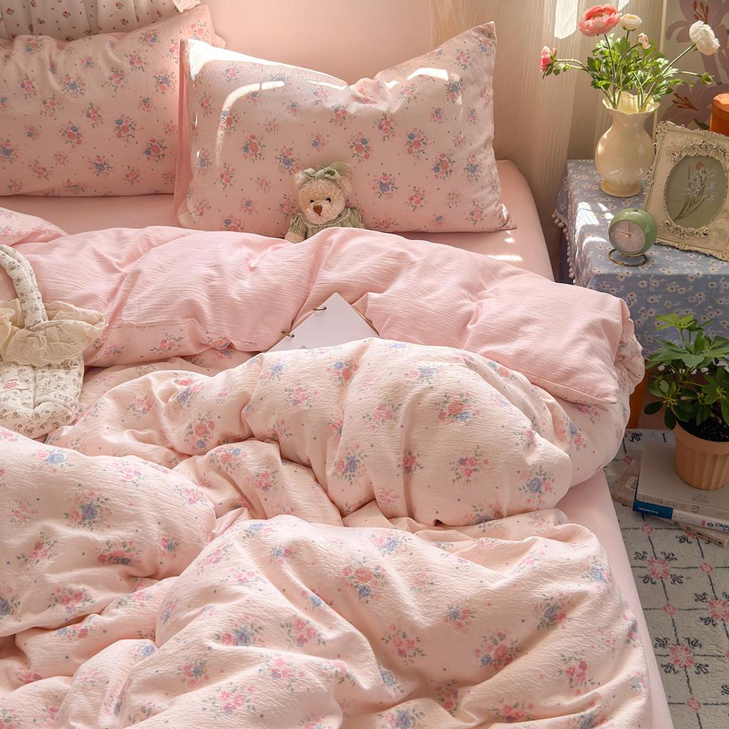 Class A Pure Cotton Bedding Four-piece Set Cotton Maternal and Infant Grade Double-layer Yarn Bed Sheet Quilt Cover Single Student Dormitory