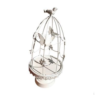 Birdcage Candle Holder Stand Iron Candlestick Tealight for Dinner Home