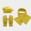 Damen 3-teiliges Winterset mit Baskenmütze, Schal und Touchscreen-Handschuhen für Wärme im Freien