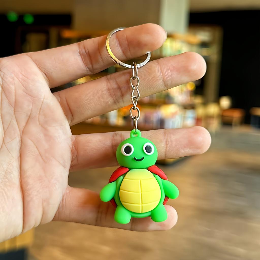 Creative Cartoon Animal Series Keychain Pendant, Soft PVC, Cute Sea Turtle Bag Accessory, Exquisite Gift