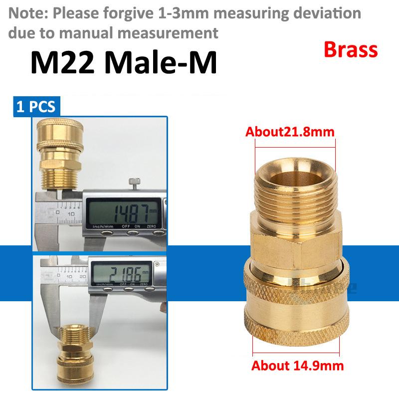 M14 M18 M22 Quick Connector High Pressure Quick Coupling For Car Washer Water Gun Adapter Joints Garden Irrigation Accessories