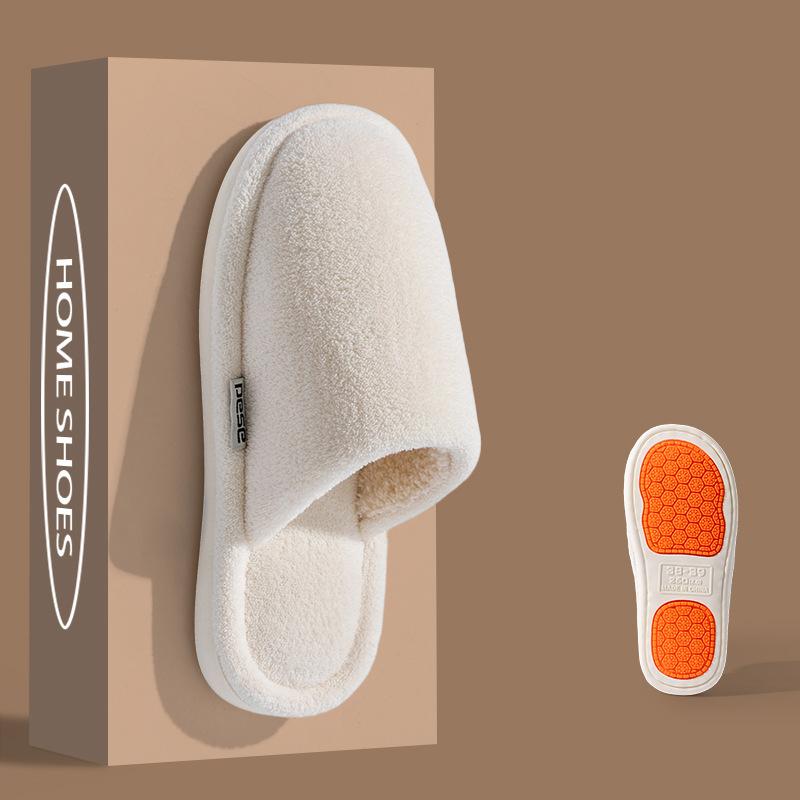 2025 new non-slip cotton slippers autumn couple home indoor velvet thickened warm elderly shoes