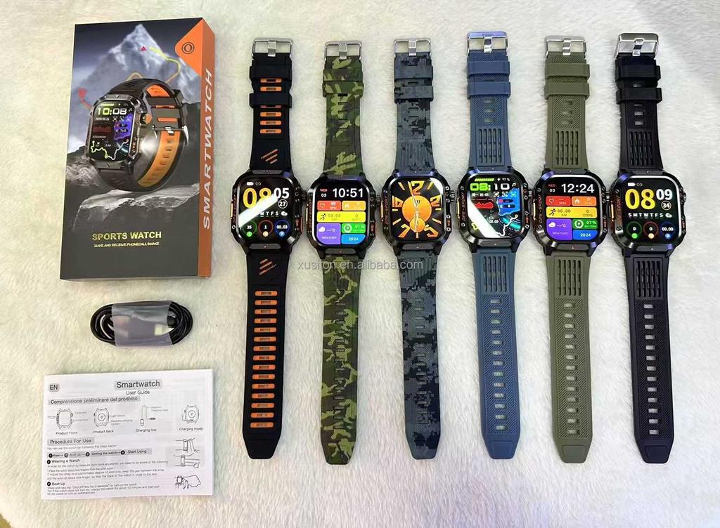 High Quality HT36 GPS Sports Watch Digital IP68 Flashlight 2.01" TFT Health Heart Rate Music Control BT Calling Smart Watch 2026