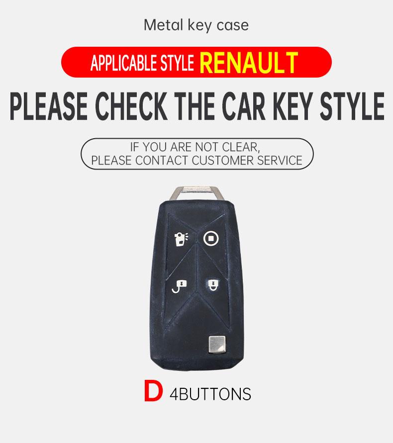 4 Buttons Zinc Alloy Leather Pickup Truck Car Key Case Caps Key Cover For Renault Euro 6 Series T C K Gama Shell Bag Keyring