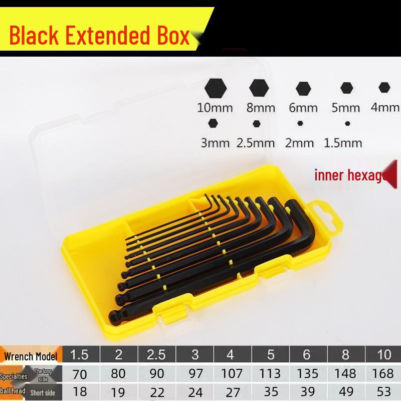 9-Piece High Hardness Hex Key & Screwdriver Set with Extended Hex Wrenches