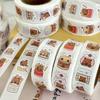 500pcs Roll Cute Cartoon Seal Stickers Food Theme Decorative Label Stickers for Packaging Scrapbooking Journals and Crafting Projects
