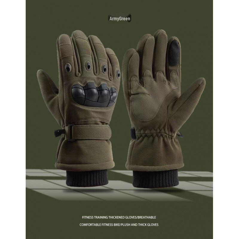 Men's Fleece-Lined Touchscreen Tactical Gloves: Winter Windproof Non-Slip Gloves for Outdoor Sports, Cycling, and Motorcycling.