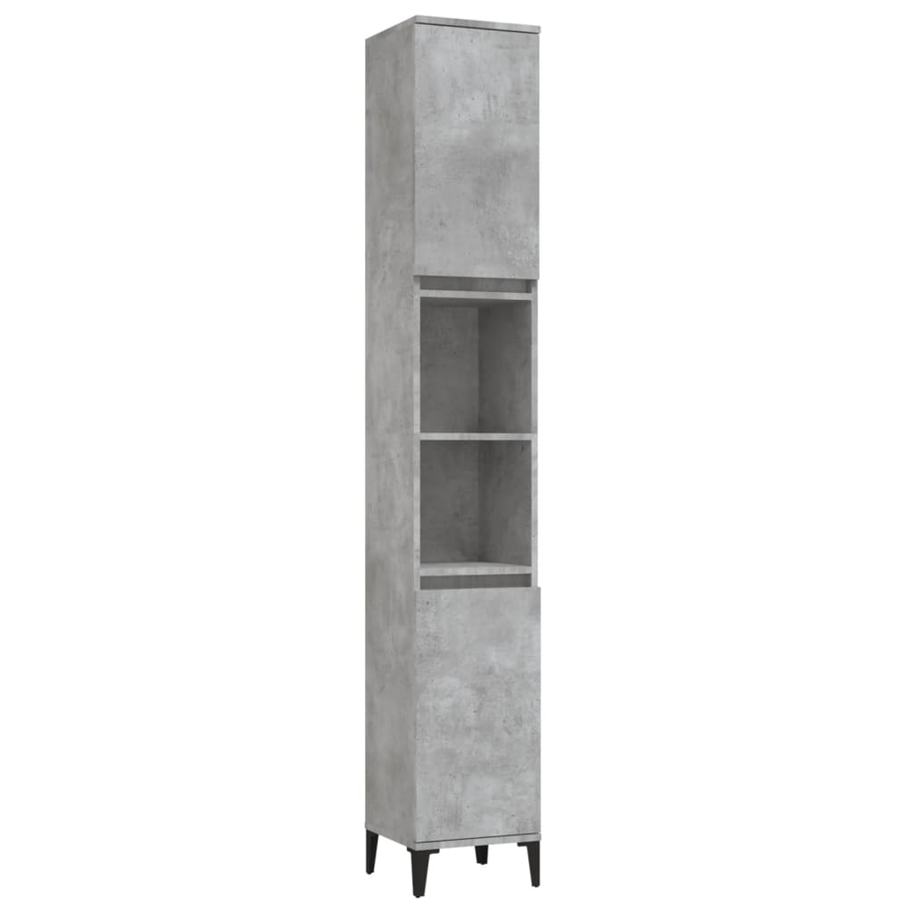 Bathroom Cabinet Concrete Grey 30 X 30 X 190 Cm Particleboard