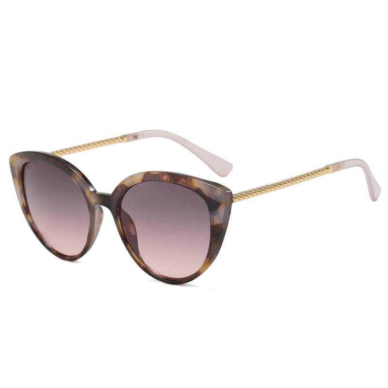 Nowoczesne metalowe damskie okulary przeciwsłoneczne UV w stylu kociego oka
