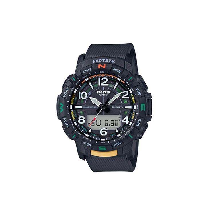 Casio Men's Black Pro Trek Series Fashionable Four-Sensor Multifunctional Outdoor Waterproof Shockproof Sports Quartz Watch Watches Prt-B50-1Pr