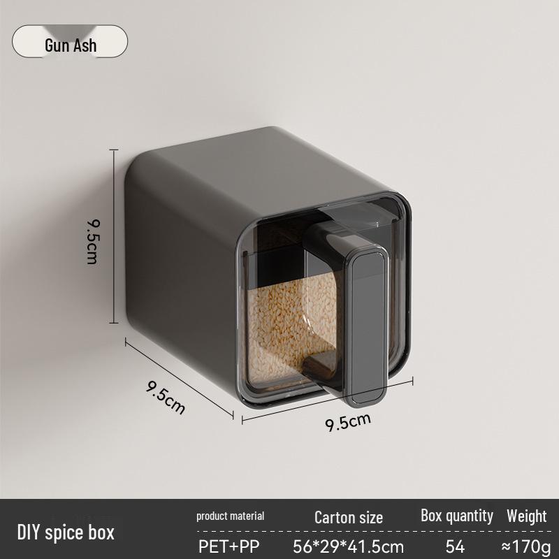 Wall-Mounted Moisture-Proof Kitchen Seasoning Storage Box and Rack