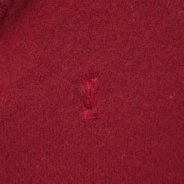 YVES SAINT LAURENT wool Long sleeve V neck knit M Red series sweater Women Used