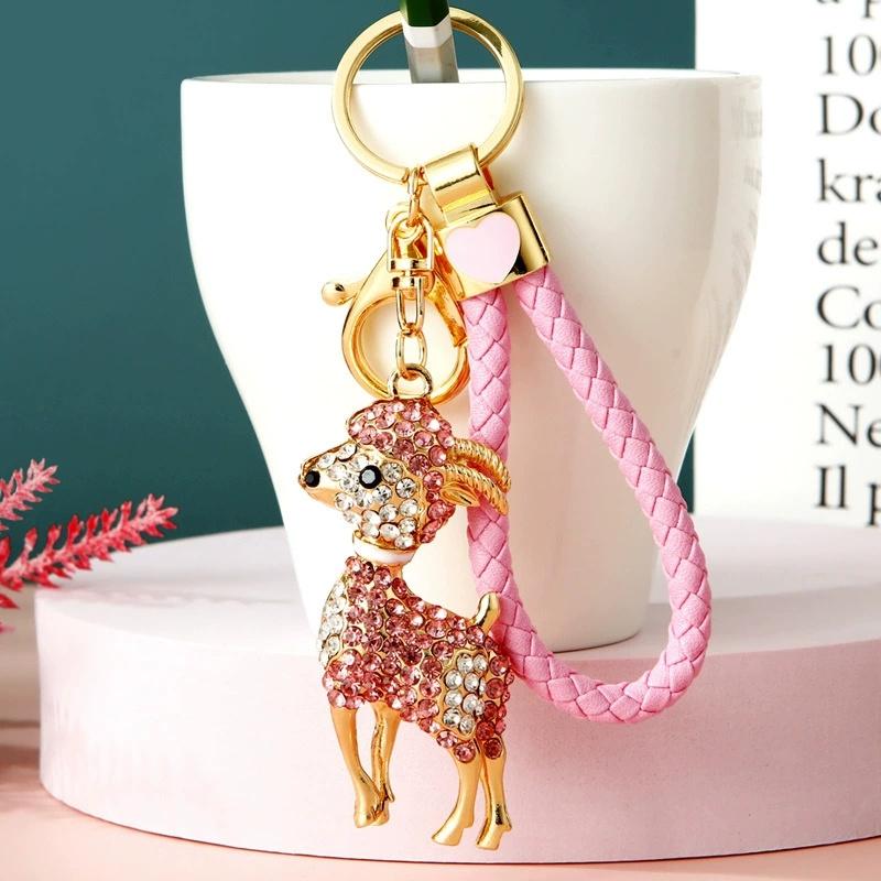 Crystal Goat Key Chains Rhinestone Sheep Keychain Gift