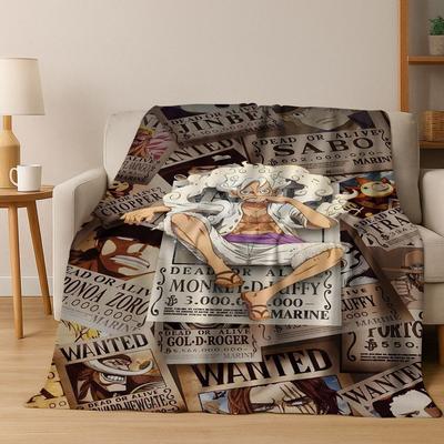 3D Japanese Anime One PIECE-E Cartoon Flannel Blanket Soft Warm Throw Blanket for Bed Bedroom Living Room Travel Picnic Gift