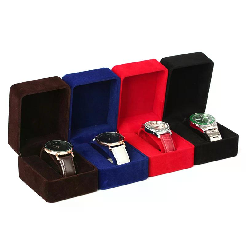 NEW Watch Box Fashion Velvet Round Corner Smartwatch Clock Storage Case Jewelry Accessories Business Packaging Boxes
