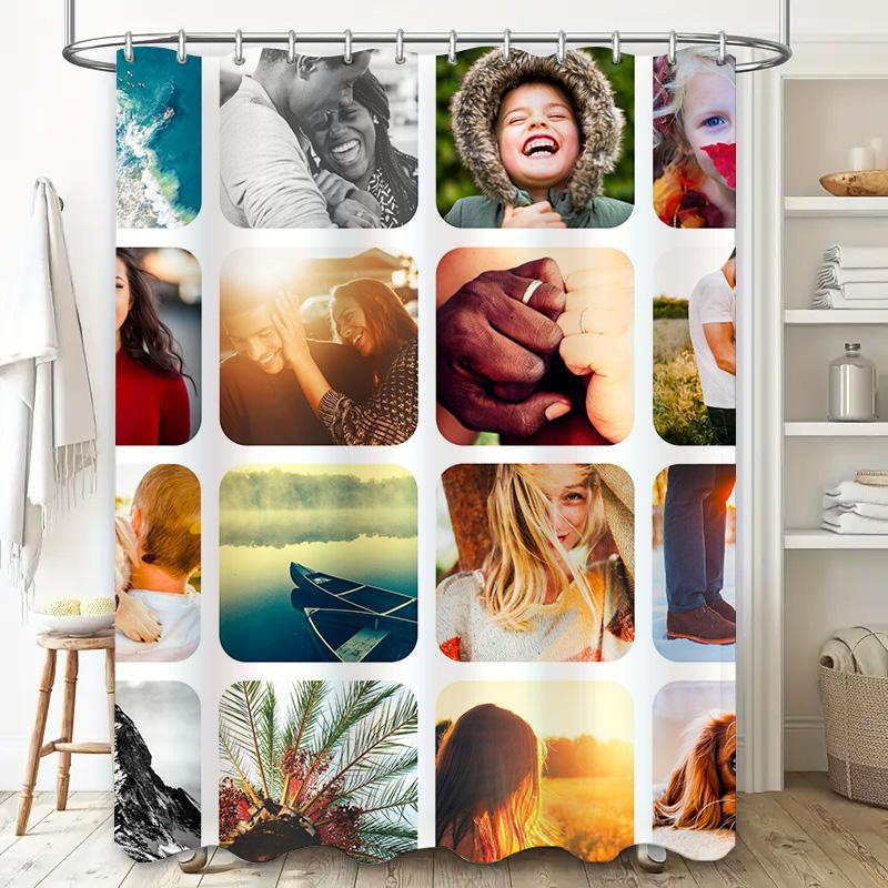 Customizable Photo Print Shower Curtain Personalized Home Decor Item for Bathroom