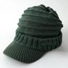 AVIREX Chunky Brimmed Knit Loose Knit Newsboy Cap for Men and Winter Knit Cap One Mixed Cap, Fit, Women, (JP, Alphabet, Size, Green)