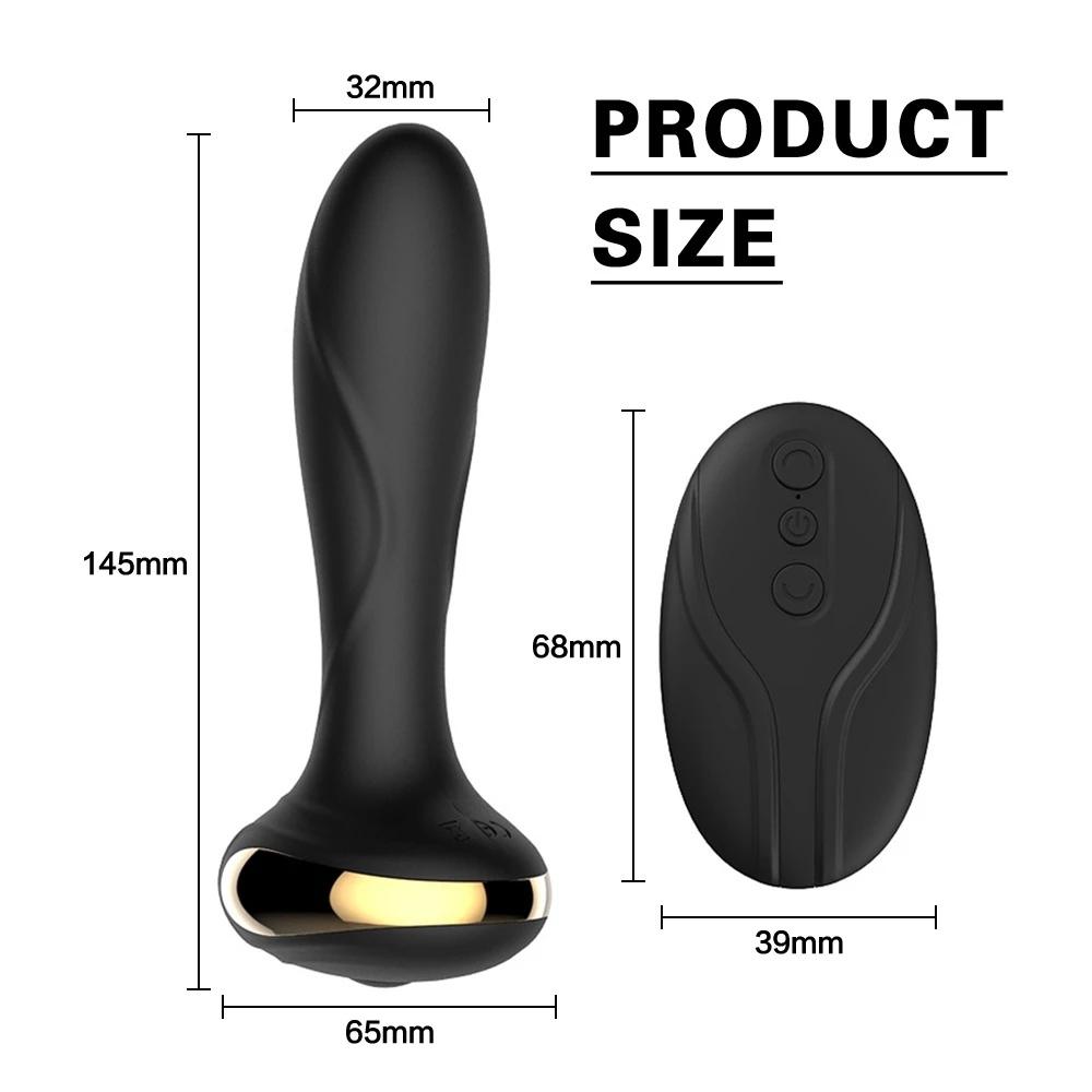 Anal Vibrator Wireless Remote Control Electric Shock Prostate Massager Huge Dildo Big Butt Plug For Men