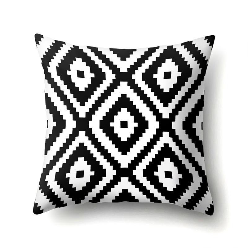 Polyester Pillow Case Geometric Decoration Home Petal Strip Printed Cushion Cover Bedside Cushion Cover Waist Cushion Cover