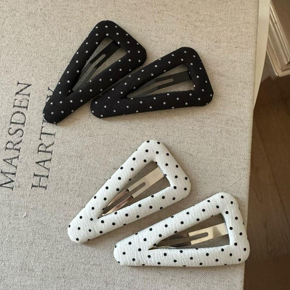 Fabric Polka Dot Hair Clips Triangular Broken Clips Cute BB Clips
