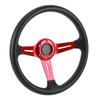 14in Universelles Auto Lenkrad PU Leder Aluminiumlegierung WHupenknopf ModifiziertRot