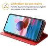 Case For Redmi Note 10-Note 10S (6.43") Red 360 Degree Protection Shockproof Leather Effect Anti Scratch