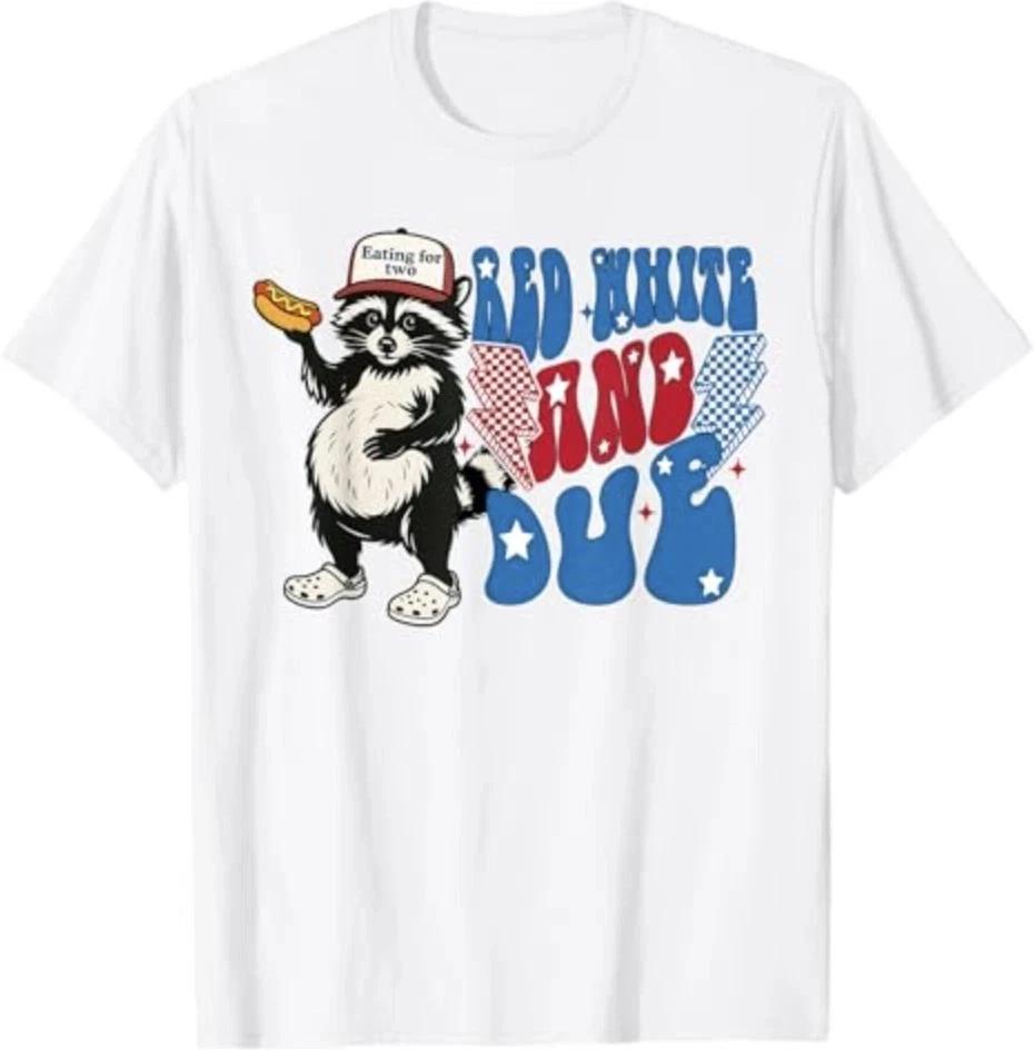 Red White And Due Funny Raccoon 4th Of July Patriotic TShirt S