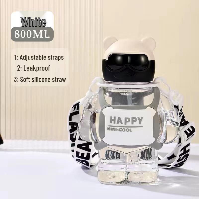 High-Capacity Children's Pop-Up Straw Water Cup - Portable Baby Bus Design