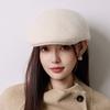 Women's Wool Newsboy Cap for Winter, British Retro Style & Korean Fashion, Warm Beret-inspired Peaked Hat