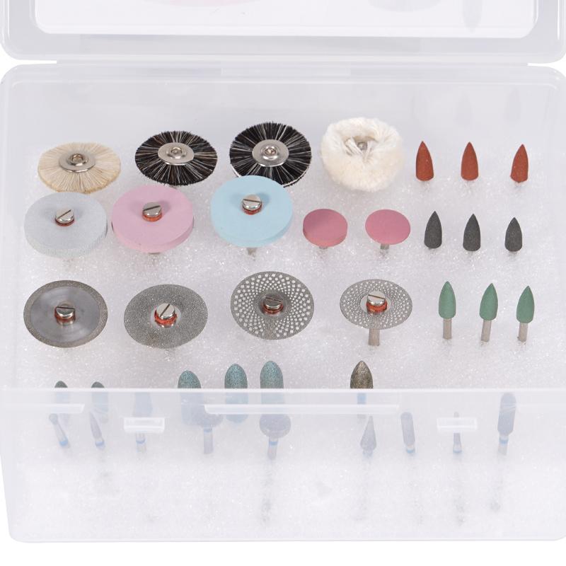 38Pcs/Set Dental Lab Polishing Hp Kit Ceramic Porcelain Grinding Dentist Tool Diamond Burs Brush Material Teeth Polishing Tools