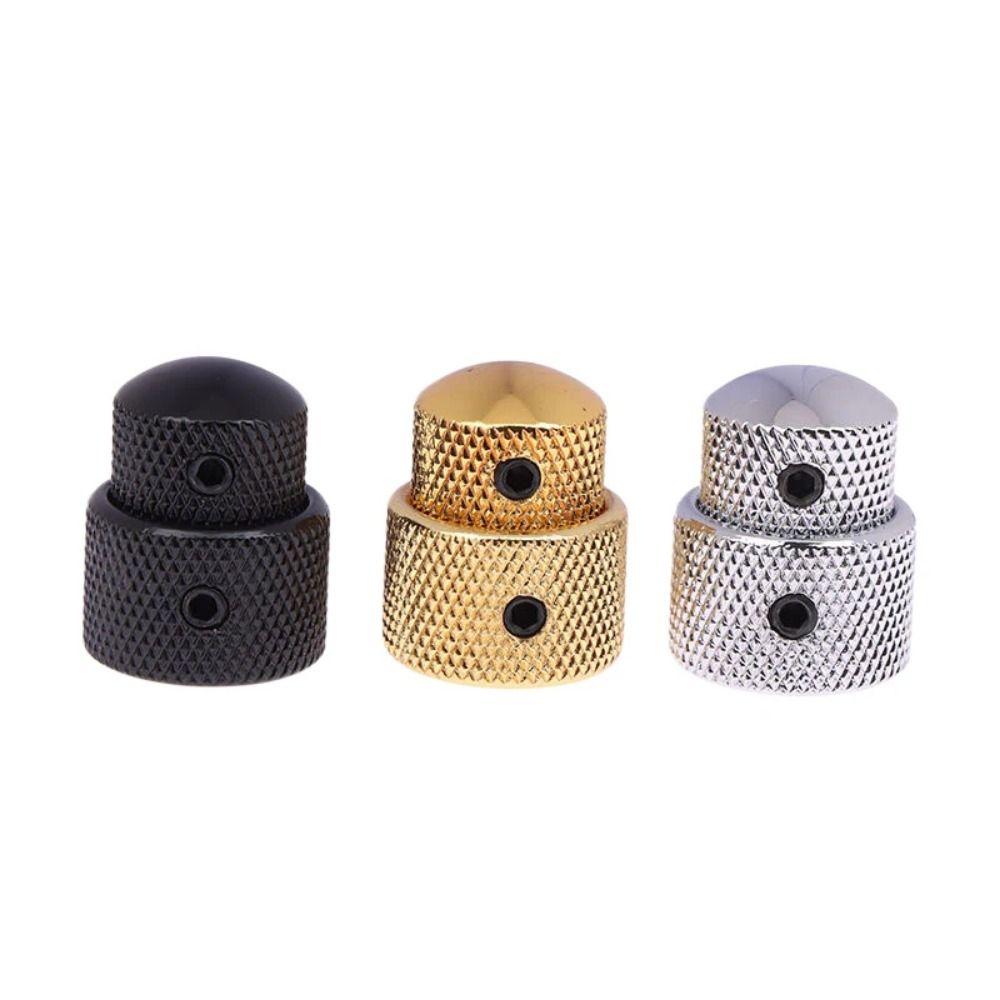 3Pcs Portable 2 in 1 Volume Speed Control Knobs Guitar Metal Potentiometer Cap  Guitar Parts