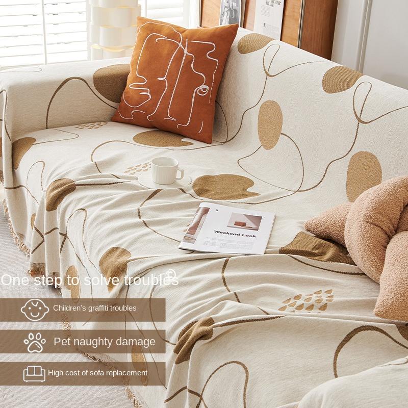 Potah na pohovku proti poškrábání Látka Four Seasons Univerzální protiskluzový potah na pohovku Plně potažený Styl Jednoduchá moderní deka na pohovku