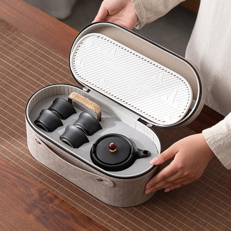 Kung Fu Tea Set Household Living Room Complete Set Of Travel Equipment Simple Office Tea Making Teapot Teacup Tea Tray