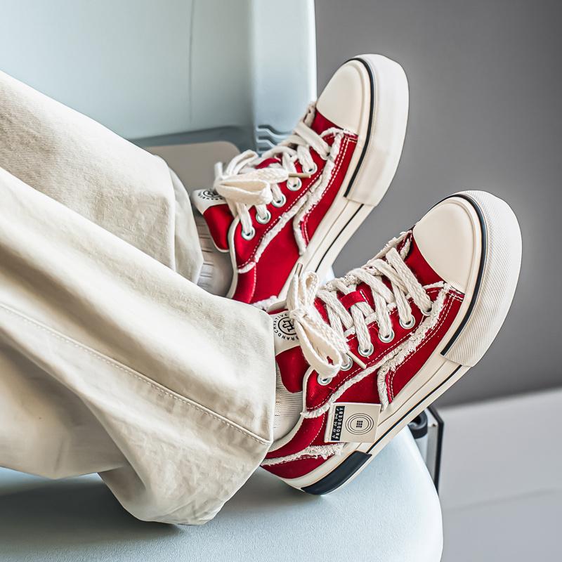 Hot Selling Men's Vulcanize Shoes Streetwear Platform Canvas Shoes Man Designer Low Top Skateboarding Shoes Zapatos De Tablero